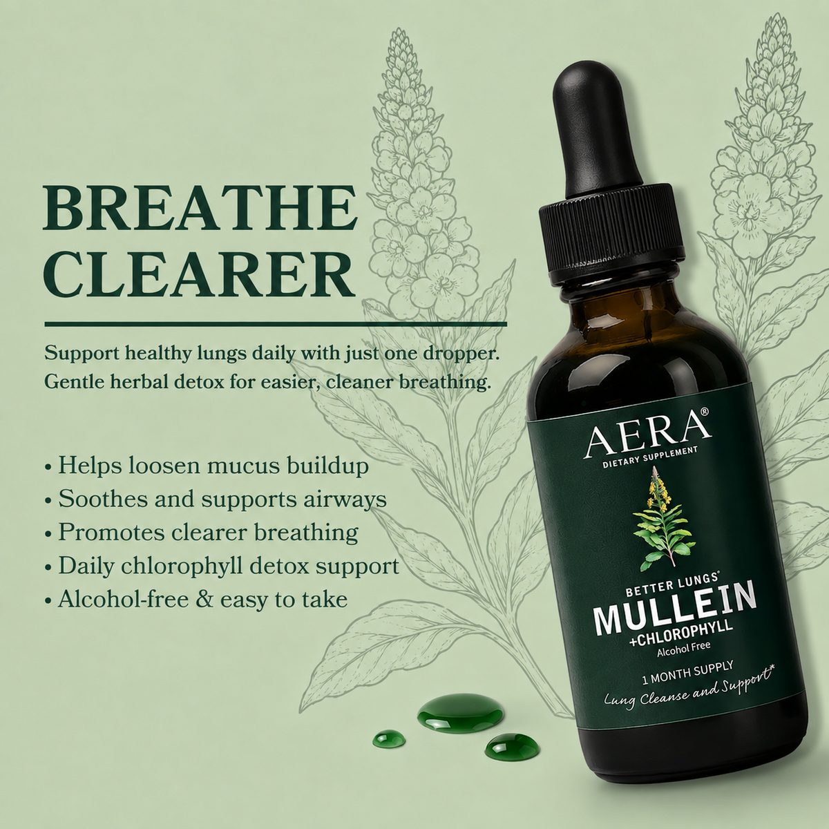 TryAera Mullein + Chlorophyll Daily Drops
